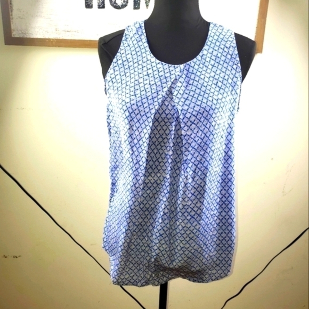 Cynthia Rowley 100% Silk Top blue Top Size Small